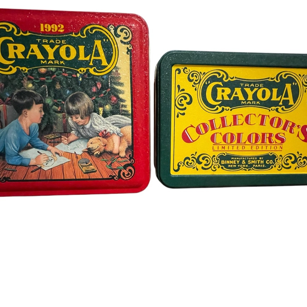 Lot of 2 Crayola 1990 and 1992 Collectors￼ Tins Limited Edition Retired